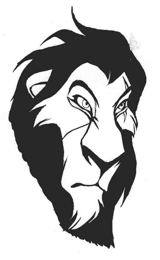 Этот Скар был нарисован тушью, тонкой кисточкой. Без наброска, на каком-то черновике. Случайно удался.