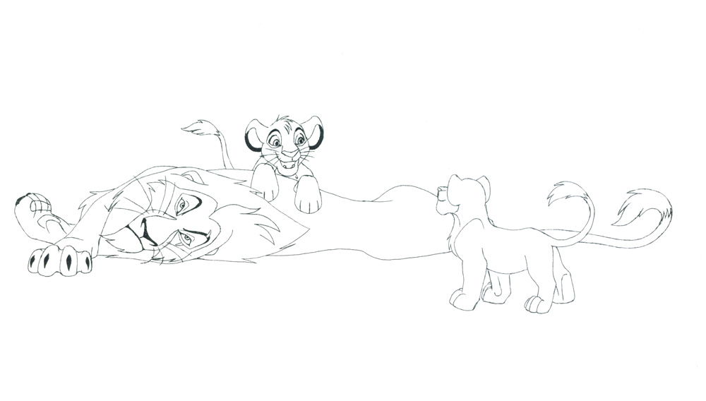 Вариант только с линиями. Обводка тушью