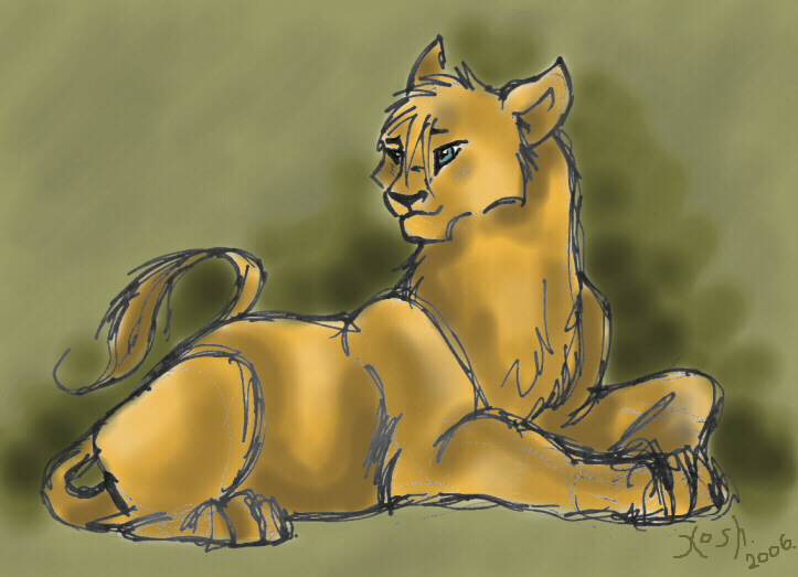 20 минутный набросок львицы.