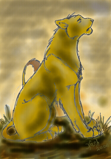 Набросок львицы 2