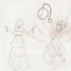 Танцовщицы. Часы в верху были нарисованы отдельно, наверное смотрится странно.