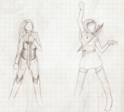 Воительницы. Немного не дорисовано.